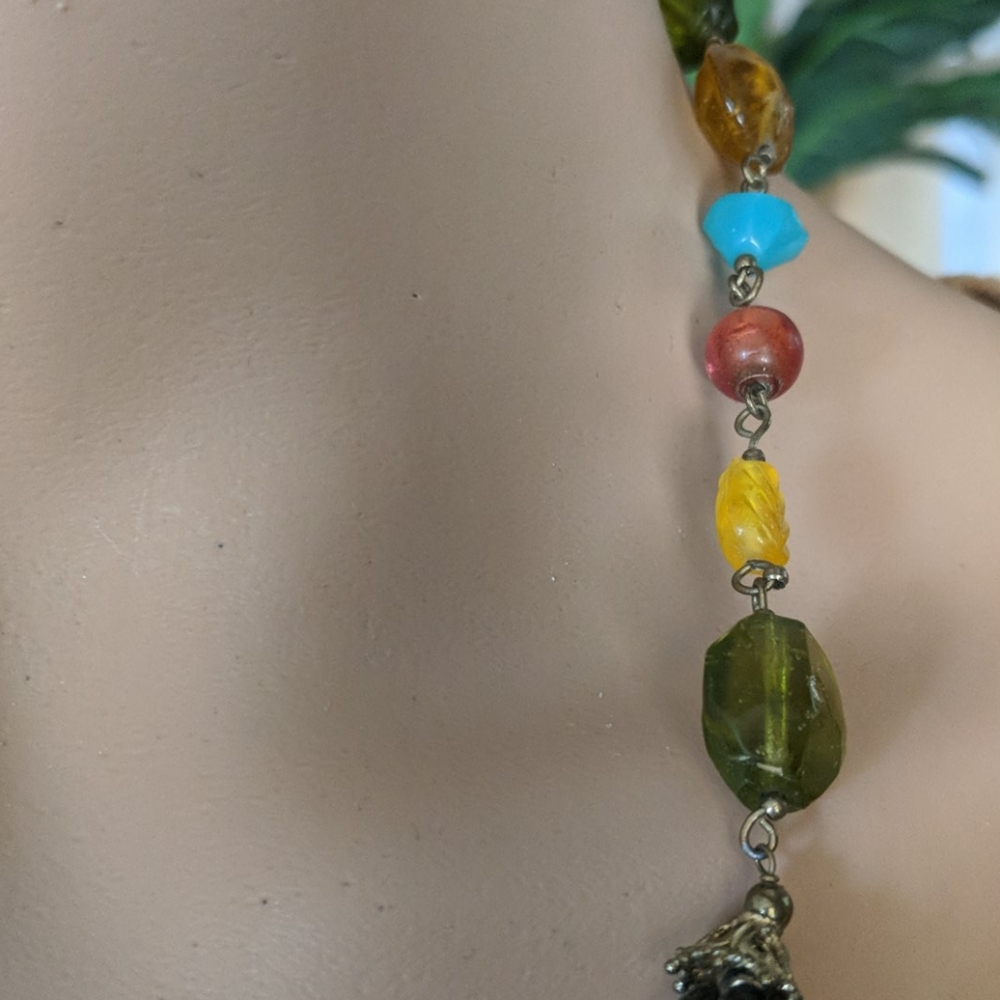 Layered Multi Colored Bead Necklace - image 4